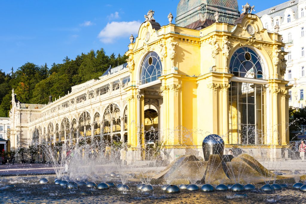 Colonnade with Singing fountain Marianske Lazne (Marienbad) Czech Republic