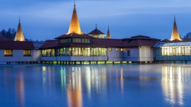 lago, heviz, lago termale, ungheria, centro termale, notte