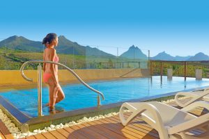 hotel, benessere, isola, mauritius, piscina, donna, bikini, spa