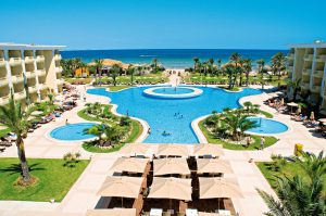 hotel, tunisia, africa, spiaggia, mare, sdraio, piscina, palme, estate, vacanze