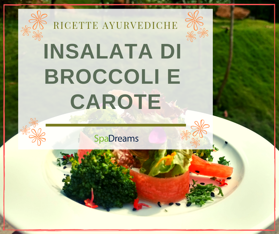 Piatto con insalata di broccoli e carote